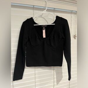 Long-sleeve Corset Top